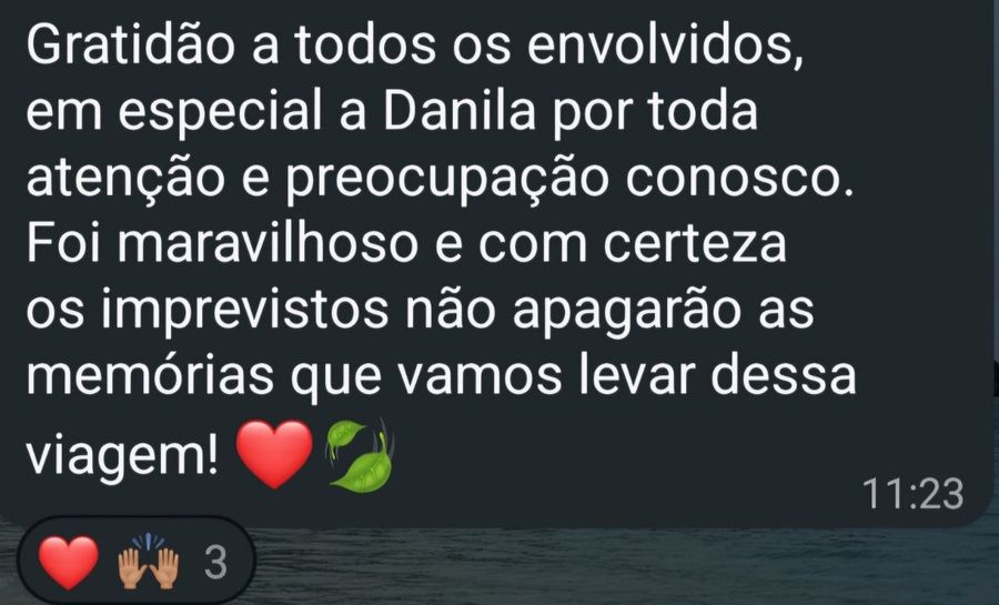 Depoimento de quem viajou com a MahaFlow: gratidão a todos os envolvidos, em especial a Danilla
