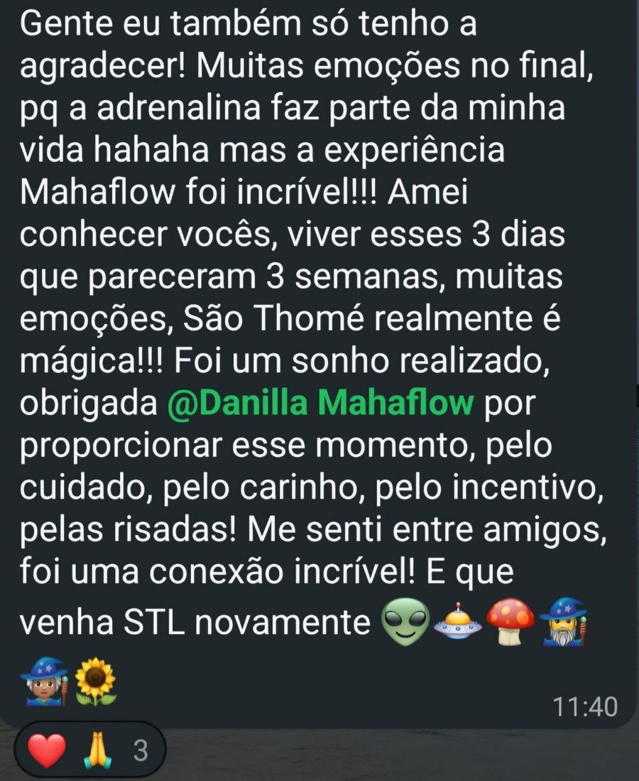 Depoimento de quem viajou com a MahaFlow: São Thomé realmente é mágico, foi um sonho realizado